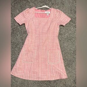Girls Short Sleeve Knit Boucle Dress